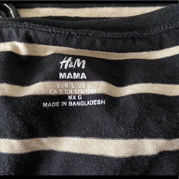 Black & Tan Stripe Maternity Top H & M - Picture 4 of 4